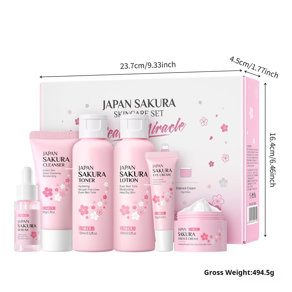 Cherry Blossom Skin Care Set Cleansing And Brightening 6-piece Set