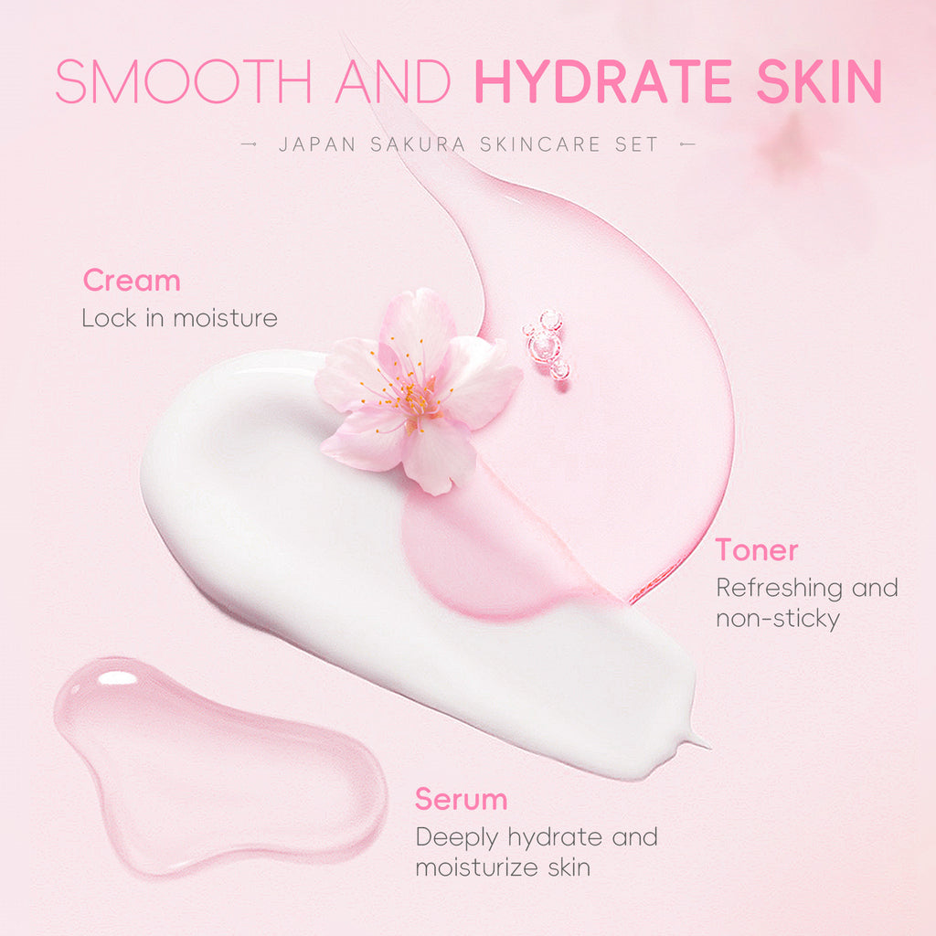 Cherry Blossom Skin Care Set Cleansing And Brightening 6-piece Set