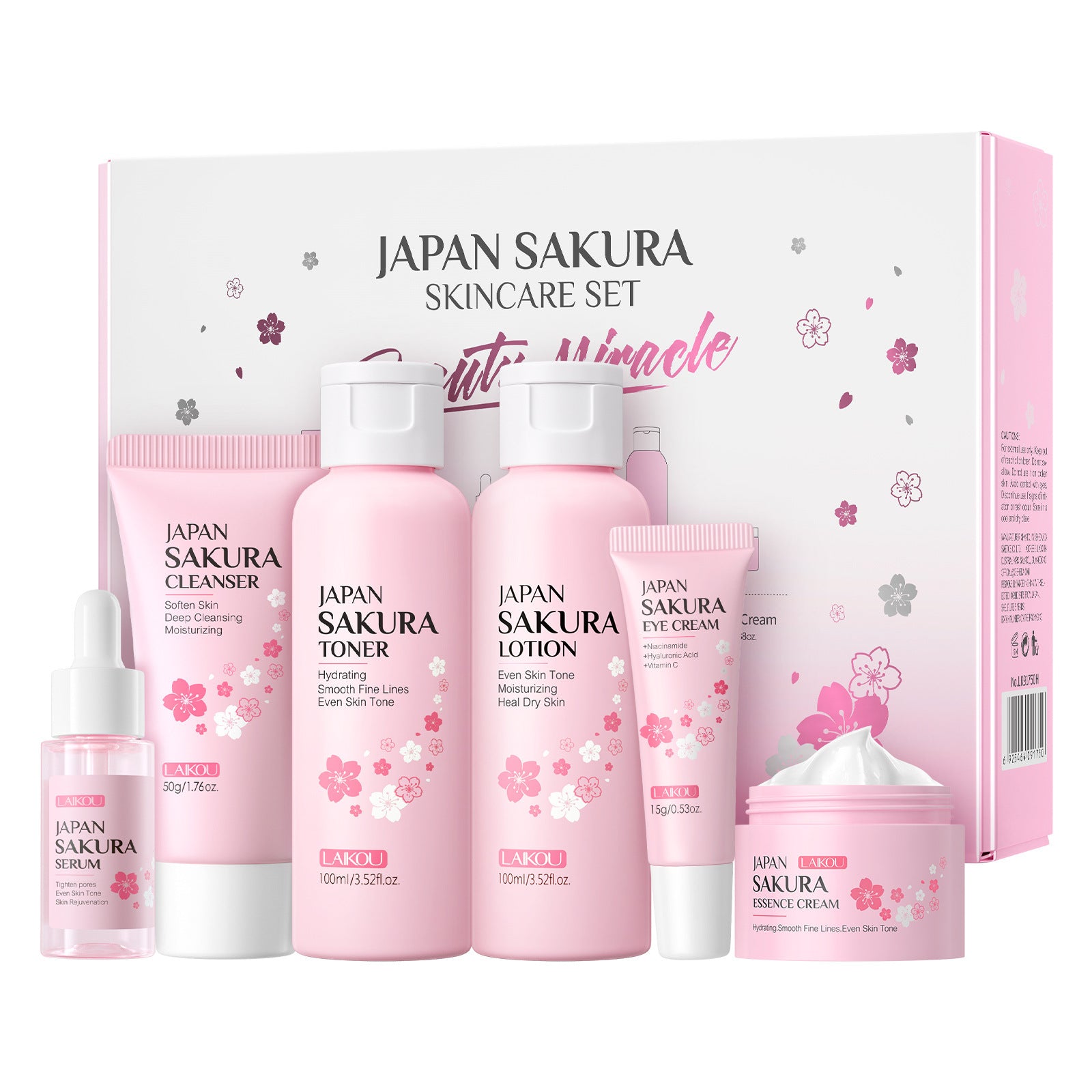 Cherry Blossom Skin Care Set Cleansing And Brightening 6-piece Set